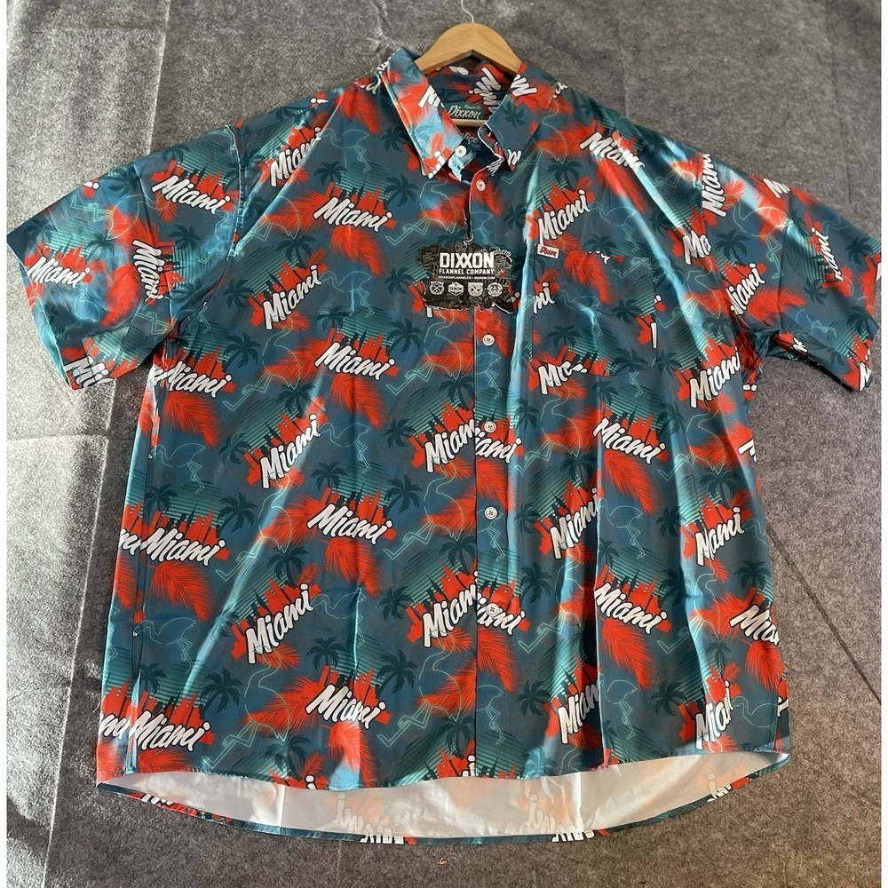Dixxon Flannel Co The Vice Men's Miami Button Up Shirt 5XL Short Sleeve Limited